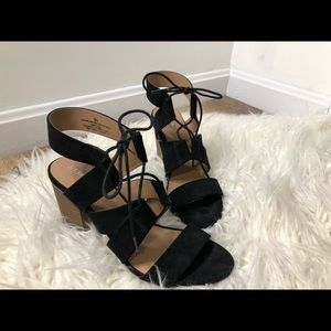 Black lace up heels